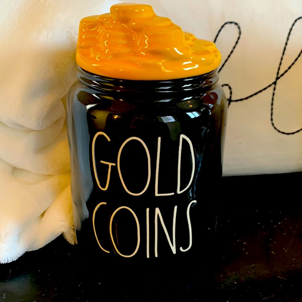 Rae Dunn Gold Coins Canister